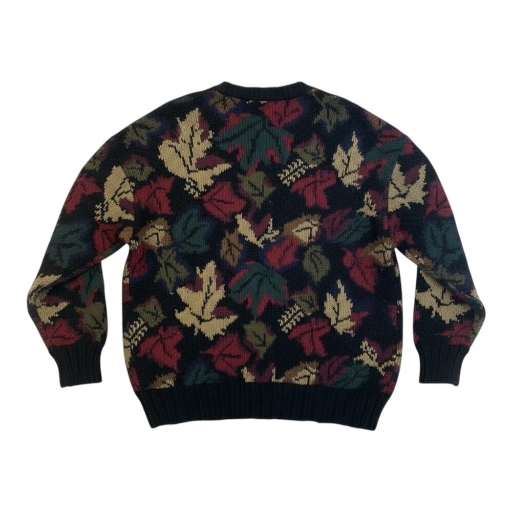 Vintage Boston Traders Fall Leaf Sweater XL Chunky Knit 90s Grandpa Pullover RD1 - Picture 2 of 5